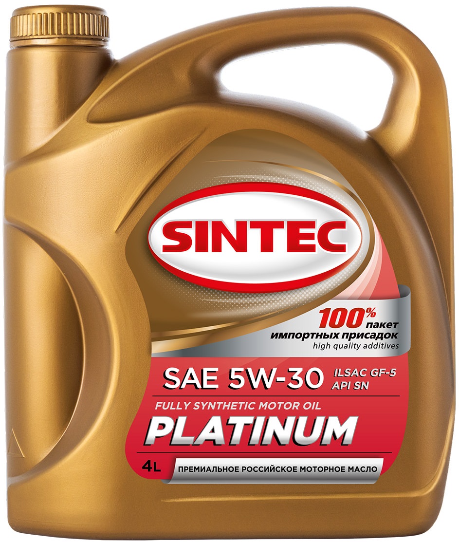 Масло моторное SINTEC PLATINUM SAE 5W-30 ILSAC GF-5 API SN 4л - 801973 .