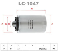 как выглядит lynxauto фильтр масляный lc1047 на фото
