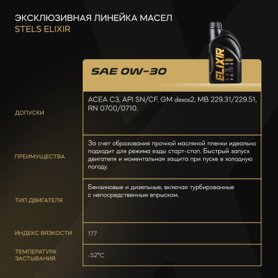 Стелс Эликсир 1L_0W-30_4