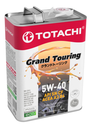 Масло моторное TOTACHI Grand Touring 5w40 4л - 4562374690844 - купить с доставкой моторные масла Тотачи. - МаслоМаркет